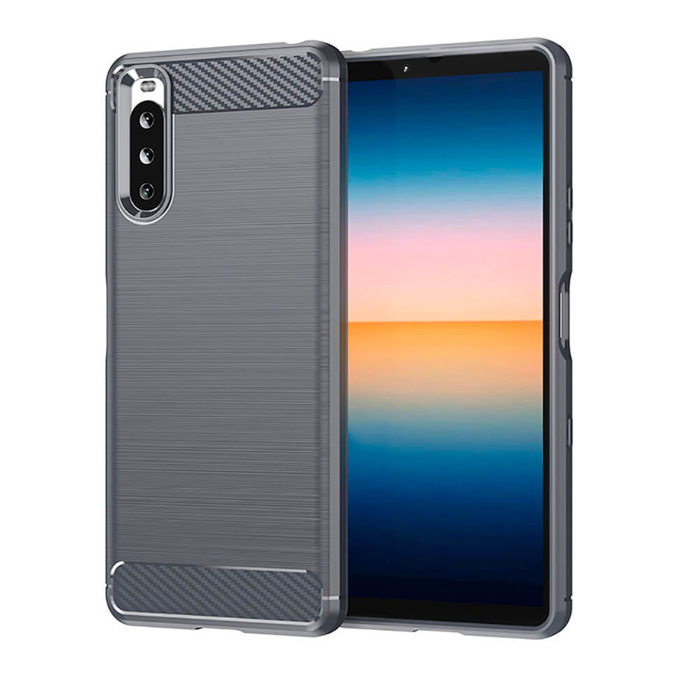 Чохол Lenuo Carbon Fiber для Sony Xperia 10 III / 10 III Lite Gray