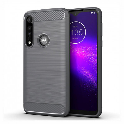 Чехол Lenuo Carbon Fiber для Motorola One Macro Gray
