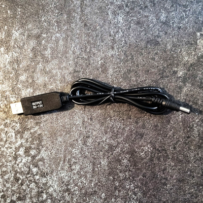 Кабель живлення FlipBox USB-DC 5.5x2.1 з Перетворювачем з 5В на 12В Black