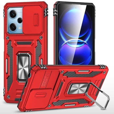 Ударостійкий чохол Camshield Army Ring для Xiaomi Redmi 12 / Poco M6 Pro 5G Red