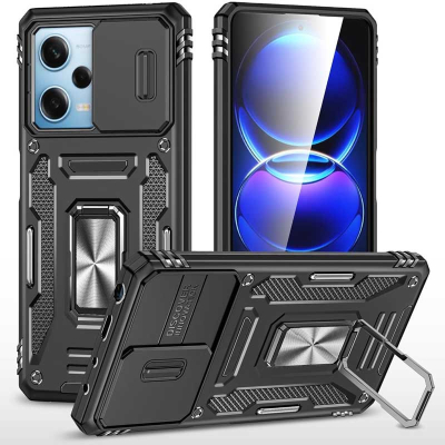 Ударостійкий чохол Camshield Army Ring для Xiaomi Redmi 12 / Poco M6 Pro 5G Black