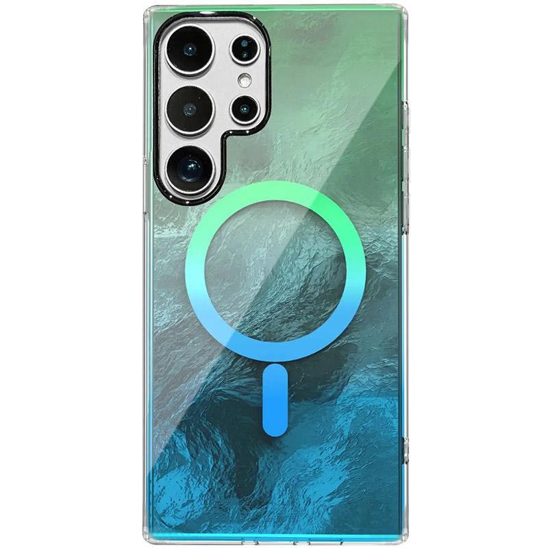 Чохол TPU Shiny Mountain (MagFit) для Samsung Galaxy S25 Ultra Green-Blue