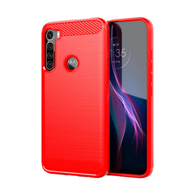 Чохол Lenuo Carbon Fiber для Motorola One Fusion+ Red