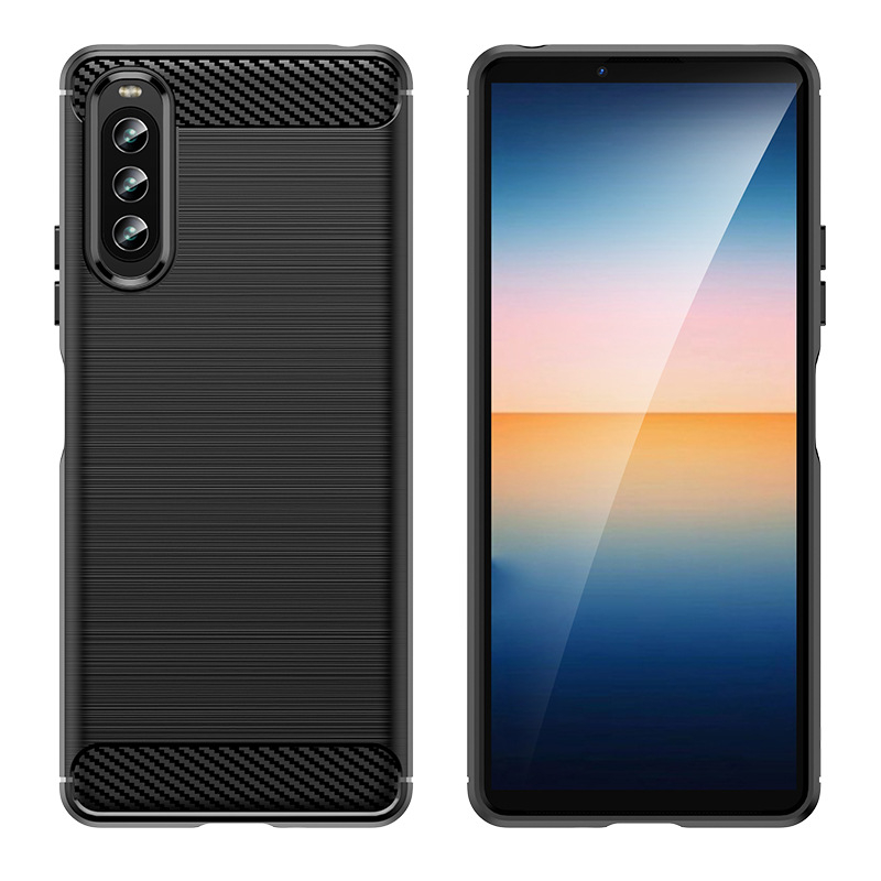 Чохол Lenuo Carbon Fiber для Sony Xperia 10 IV Black