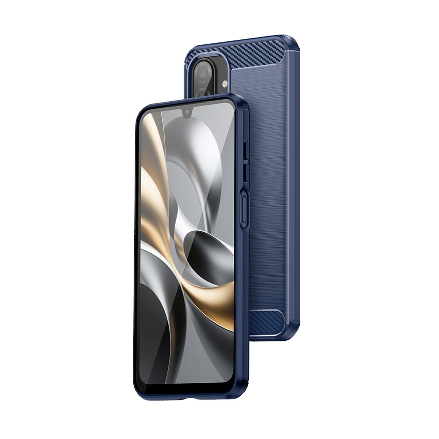 Чохол Lenuo Carbon Fiber для Samsung Galaxy A17 Navy Blue