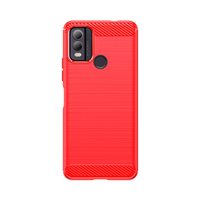Накладка Lenuo Carbon Fiber для Nokia C22 Red