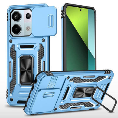 Ударостійкий чохол Camshield Army Ring для Xiaomi Redmi Note 13 Pro 4G / 14s / Poco M6 Pro 4G Light Blue