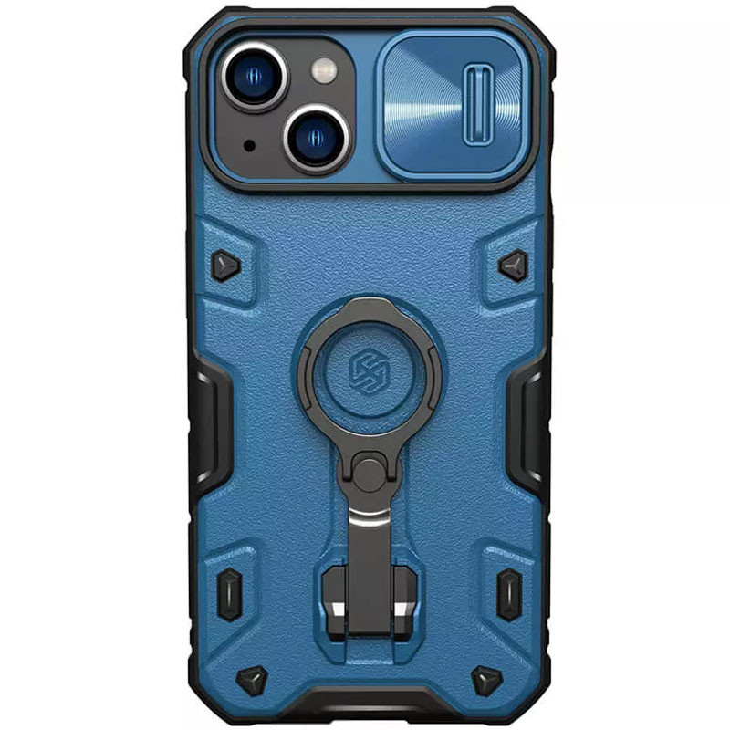 TPU+PC чохол Nillkin CamShield Armor Pro із Шторкою на Камеру для Apple iPhone 14 / 13 Синій