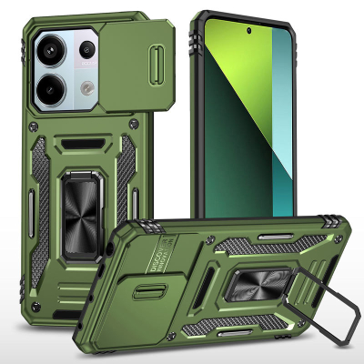 Ударостійкий чохол Camshield Army Ring для Xiaomi Redmi Note 13 Pro 4G / 14s / Poco M6 Pro 4G Army Green