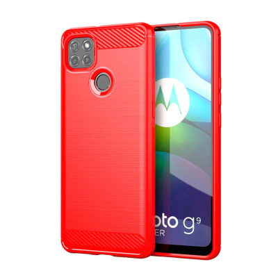 Чохол Lenuo Carbon Fiber для Motorola G9 Power Red
