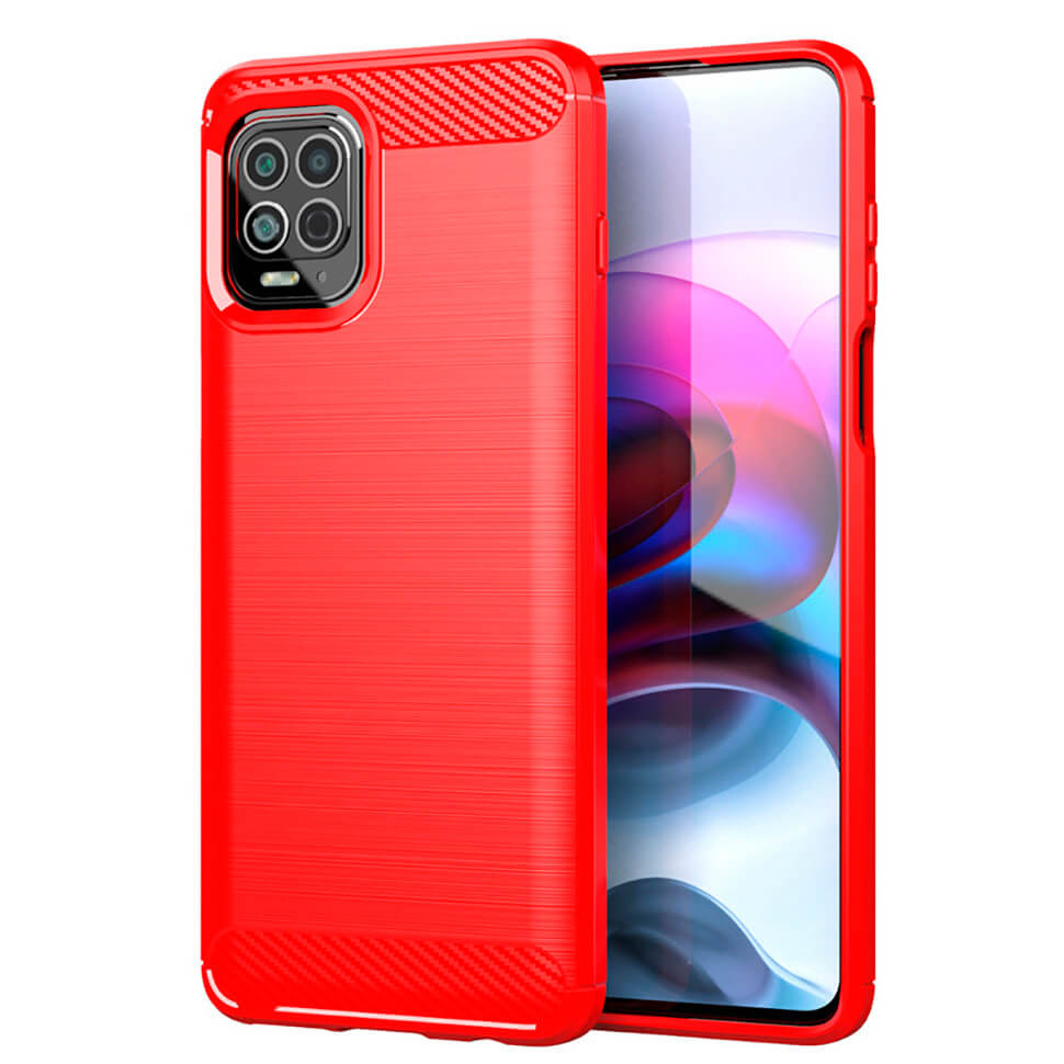 Чохол Lenuo Carbon Fiber для Motorola Moto G100 Червоний