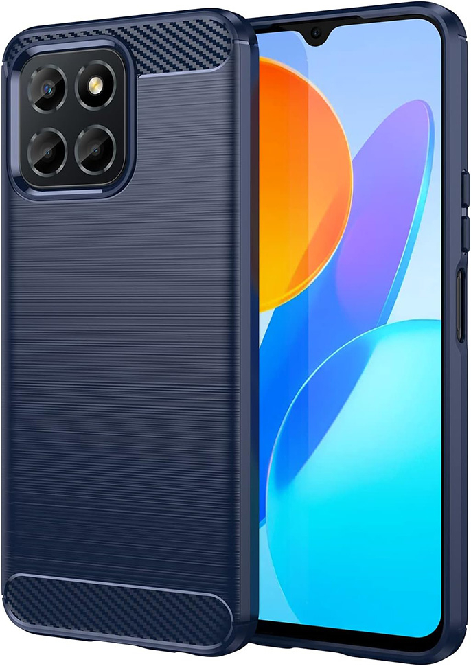 Чохол Lenuo Carbon Fiber для Honor X8a Navy Blue
