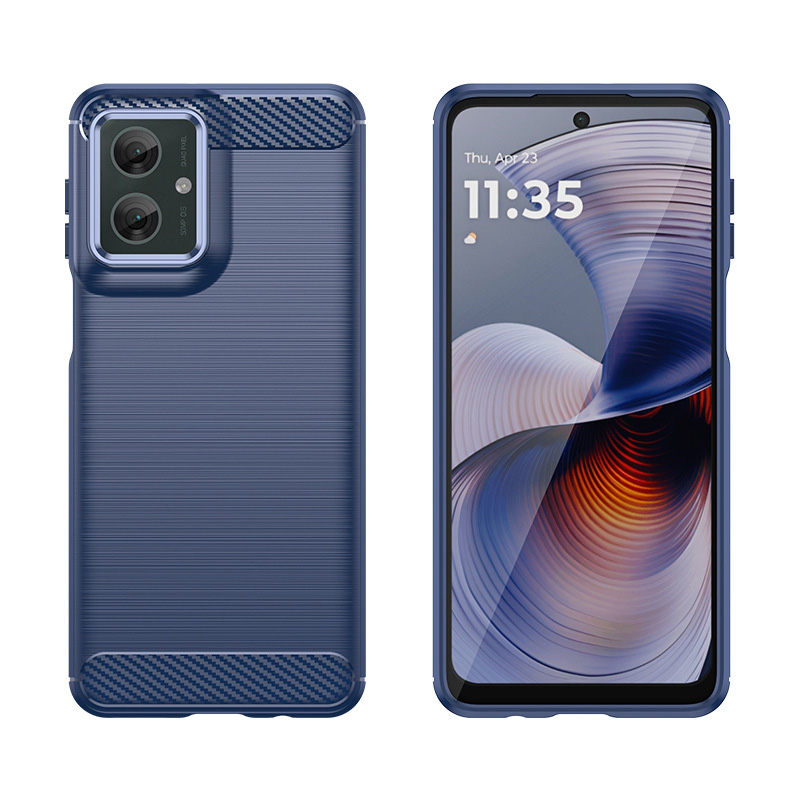 Чохол Lenuo Carbon Fiber для Motorola G55 Navy Blue