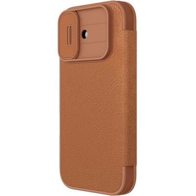 Шкіряний чохол-книжка Nillkin Qin Pro Camshield для Apple iPhone 17 Brown