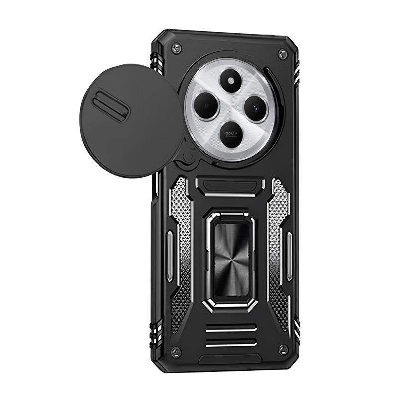 Ударостійкий чохол Camshield Army Ring для Xiaomi Redmi 14C / A4 / Poco C75 Black