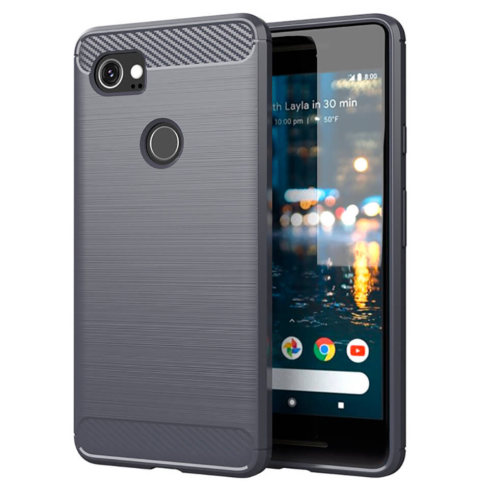 Чехол Lenuo Carbon Fiber для Google Pixel 2 XL Gray