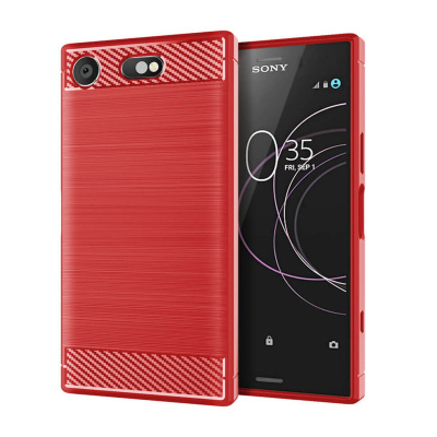 Чохол Lenuo Carbon Fiber для Sony Xperia XZ1 Compact G8441 Red