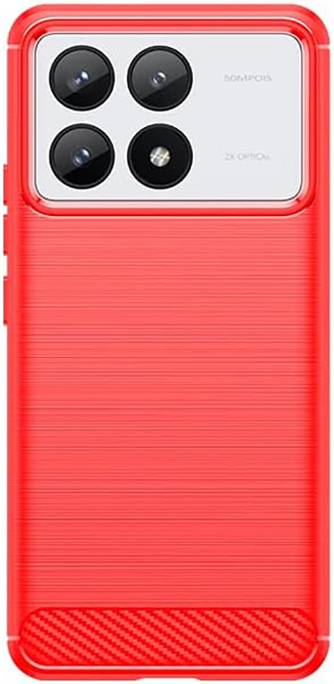 Чохол Lenuo Carbon Fiber для Poco X6 Pro 5G Red