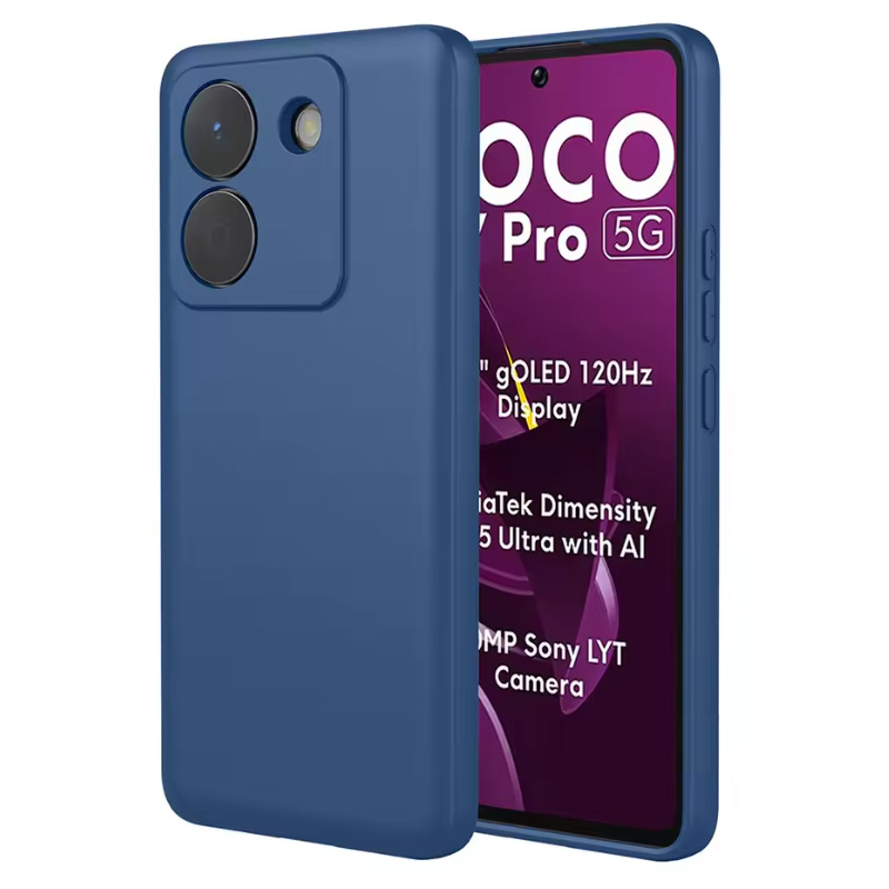 Чохол Silicone Cover Lakshmi Full Camera (AA) для Poco M7 Pro 5G Midnight Blue