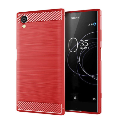 Чохол Lenuo Carbon Fiber для Sony Xperia XA1 Plus G3412 Red