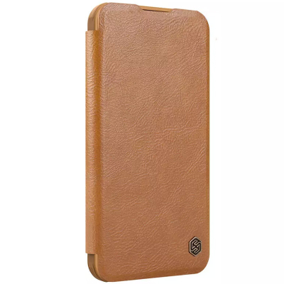 Шкіряний чохол-книжка Nillkin Qin Prop для Apple iPhone 16 Brown