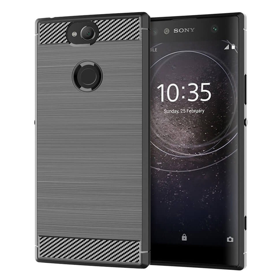 Накладка Lenuo Carbon Fiber для Sony Xperia XA2 Plus H4413 Gray