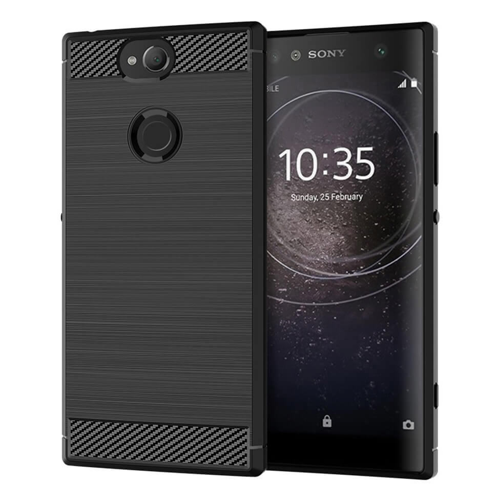 Накладка Lenuo Carbon Fiber для Sony Xperia XA2 Plus H4413 Black