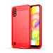 Чехол Lenuo Carbon Fiber для Samsung Galaxy A01 A015F Red