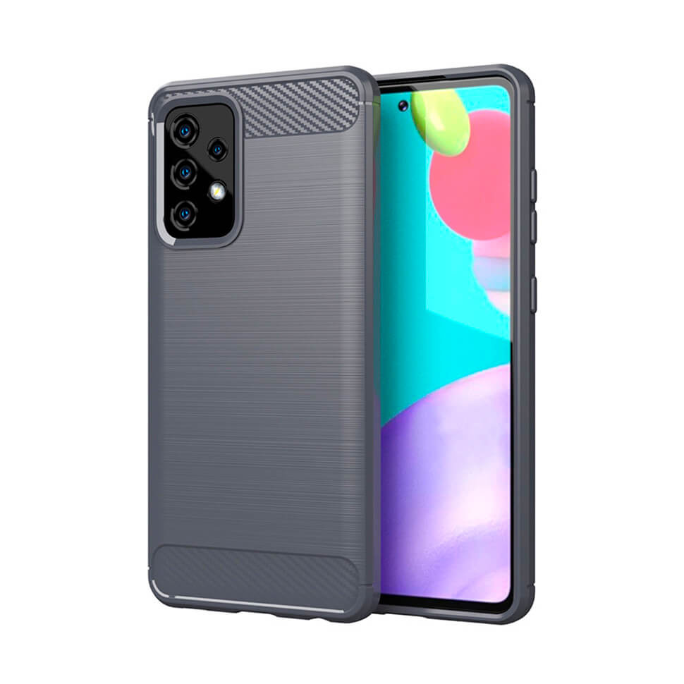 Чохол Lenuo Carbon Fiber для Samsung Galaxy A32 5G A326B Gray