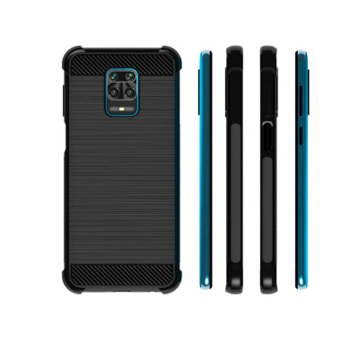 Чехол Lenuo Carbon Fiber Air Bag для Redmi Note 9 Pro Black