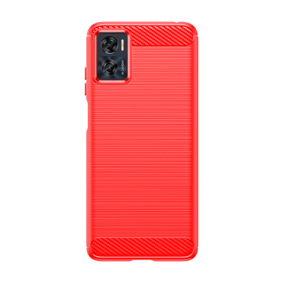 Чохол Lenuo Carbon Fiber для Motorola Moto E22 / E22i Red