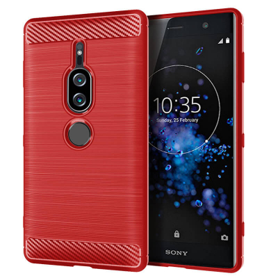 Накладка Lenuo Carbon Fiber для Sony Xperia XZ2 Premium H8166 Red