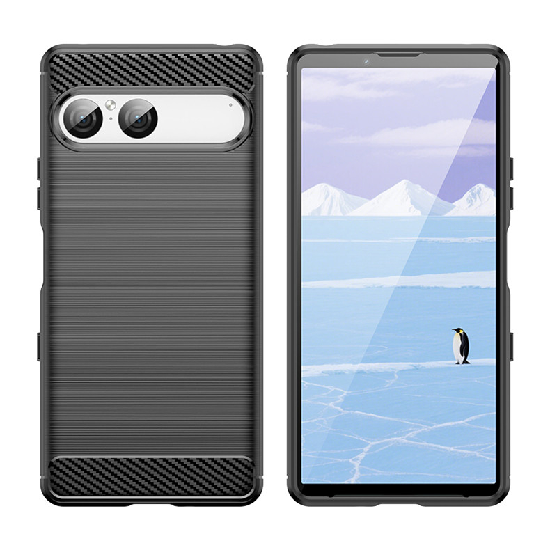 Чохол Lenuo Carbon Fiber для Sony Xperia 10 VII Black