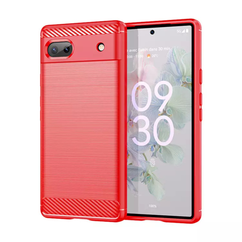 Чохол Lenuo Carbon Fiber для Google Pixel 7a Red