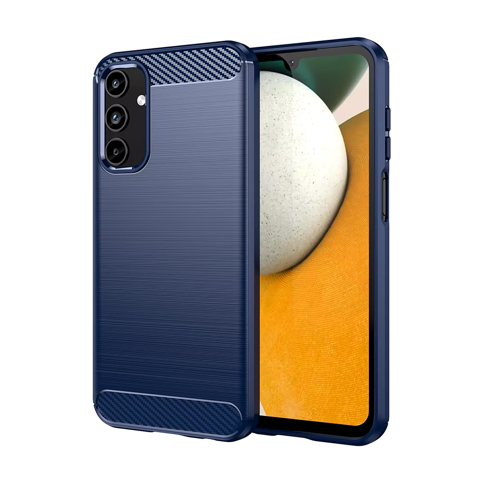 Чохол Lenuo Carbon Fiber для Samsung Galaxy A55 A556B Navy Blue